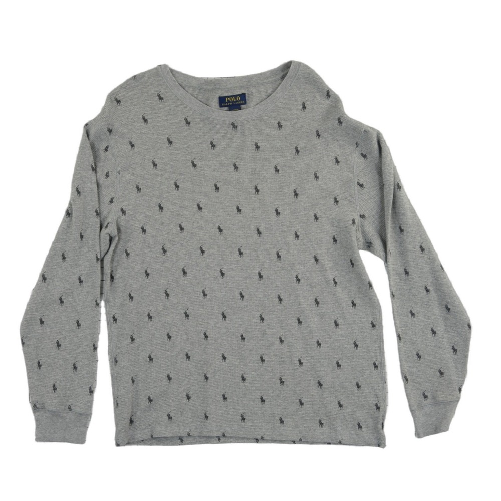 Polo Ralph Lauren Men Size XL Grey Waffle Knit Pony Logo‎ Sleepwear Shirt